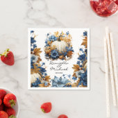 Witte Pompoen Elegante Herfst Tuin Servet (Insitu)