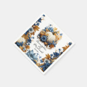 Witte Pompoen Elegante Herfst Tuin Servet (Hoek)