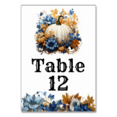 Witte Pompoen Elegante Herfst Tuin Tafelnummer (Achterkant)
