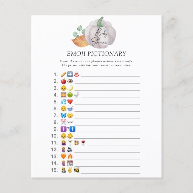 Witte pompoen \ Emoji pictionary spel (Voorkant)