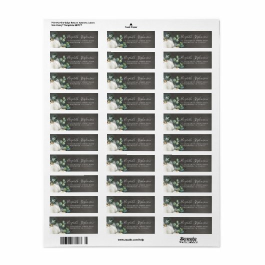 Witte Pompoen en Baby's Breath Rustieke Herfst Etiket (Full Sheet)