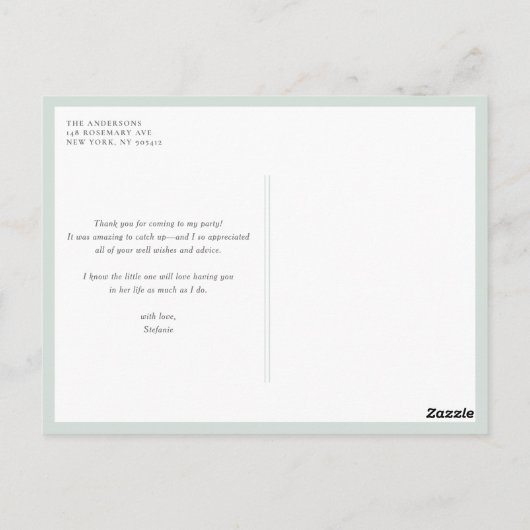 Witte pompoen en groen Herfst Dank u Briefkaart (Achterkant)