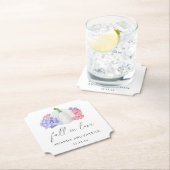 Witte pompoen en hortensia bloemen bruiloft kartonnen onderzetters (Insitu)