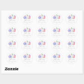 Witte pompoen en hortensia bloemen bruiloft ronde sticker (Vel)