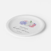 Witte pompoen en hortensia bloemen vrijgezellenfee papieren bordje (Gekanteld)