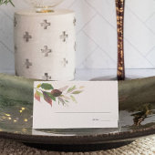 Witte Pompoen en Marsala Bruiloft Herfst Bladgroen Plaatskaartje