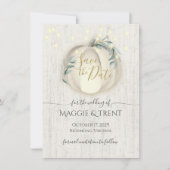 Witte Pompoen en Slingerlichtjes Save the Date (Voorkant)