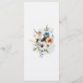 Witte Pompoen en Wildbloemen Bruiloft Menu Kaart (Achterkant)