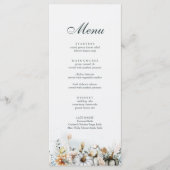 Witte Pompoen en Wildbloemen Bruiloft Menu Kaart (Voorkant)