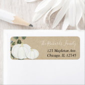 Witte pompoen eucalyptus groen rustieke herfst etiket (Insitu)