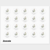 Witte Pompoen Eucalyptus Herfst Bruiloft Feest Fav Ronde Sticker (Vel)