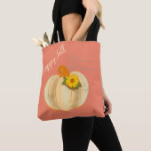 Witte Pompoen Gelukkig Herfst Boodschappentas Mark Tote Bag (Dichtbij)