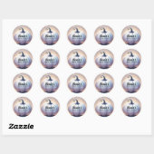 Witte Pompoen Glow Sparkel Licht Bruidsdouche Ronde Sticker (Vel)
