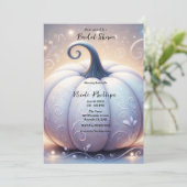 Witte Pompoen Glow Sparkle Lights Vrijgezellenfees Kaart (Staand voorkant)