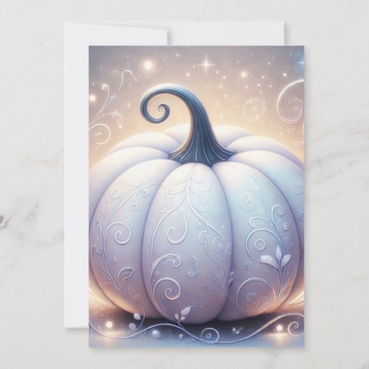 Witte Pompoen Glow Sparkle Lights Vrijgezellenfees Kaart (Achterkant)