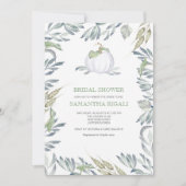 Witte pompoen groen Vrijgezellenfeest uitnodigen Kaart (Voorkant)