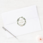 Witte Pompoen Groene Krans Herfst Bruiloft Ronde Sticker (Envelop)