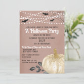 Witte Pompoen Halloween Feest Kaart (Staand voorkant)