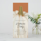 Witte pompoen Halloween Party Kaart (Staand voorkant)