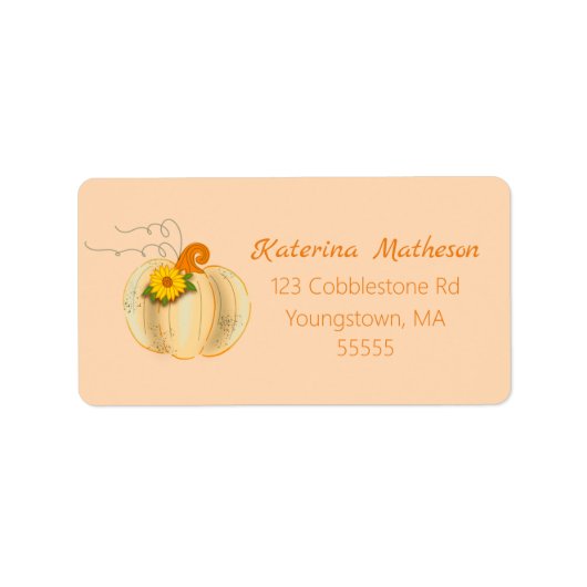 Witte pompoen Herfst Adresetiketten retourlabels Etiket (Voorkant)