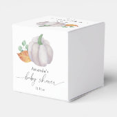 Witte pompoen herfst baby shower bedankdoosjes (Achterkant)