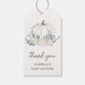Witte pompoen | Herfst Baby shower Bedankt Favor Cadeaulabel (Voorkant)
