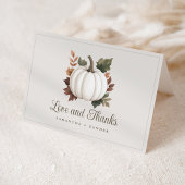 Witte pompoen Herfst Baby shower Dank u kaart