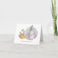Witte pompoen herfst baby shower - Dank u kaart