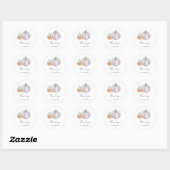 Witte pompoen herfst baby shower - Dank u Ronde Sticker (Vel)