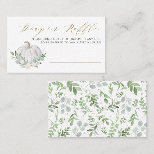 Witte pompoen Herfst Baby shower Dappere Raffle Ka Plaatskaartje (Voorkant / Achterkant)