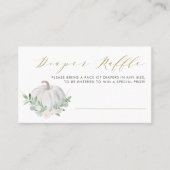 Witte pompoen Herfst Baby shower Dappere Raffle Ka Plaatskaartje (Voorkant)