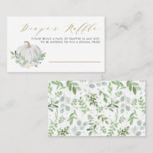 Witte pompoen Herfst Baby shower Dappere Raffle Ka