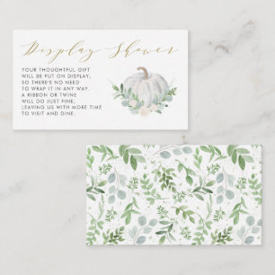 Witte Pompoen Herfst Baby shower Display Douche Informatiekaartje