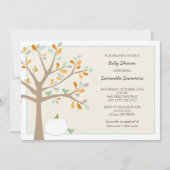 Witte pompoen herfst baby shower nodigt uit kaart (Voorkant)