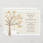 Witte pompoen herfst baby shower nodigt uit kaart (Voorkant / Achterkant)