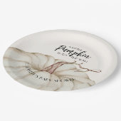 Witte Pompoen Herfst Baby shower Papieren Bordje (Gekanteld)