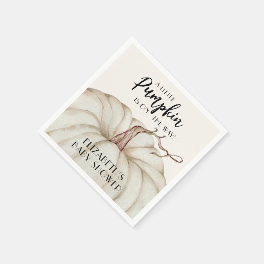 Witte Pompoen Herfst Baby shower Servet (Hoek)