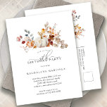Witte Pompoen Herfst Bloemen 30ste Verjaardagsfees Uitnodiging Briefkaart<br><div class="desc">Herfst pompoenen zijn genesteld in delicate goudgele en oranje wilde bloemen aan creëer een elegante esthetiek. Alle tekst is bewerkbaar,  zodat u eenvoudig uw eigen speciale stemming kunt maken.</div>