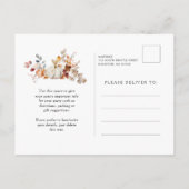 Witte Pompoen Herfst Bloemen 50ste Verjaardagsfees Uitnodiging Briefkaart (Achterkant)