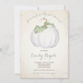 Witte pompoen Herfst bruids doucheuitnodiging Kaart (Voorkant)