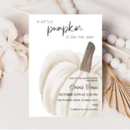 Witte Pompoen Herfst Herfst Baby shower Kaart