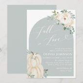 Witte Pompoen Herfst in Liefde Vrijgezellenfeest Kaart (Voorkant / Achterkant)