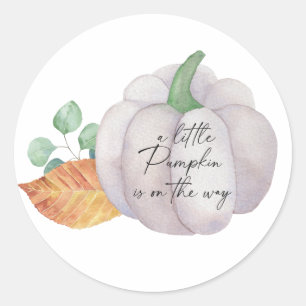 Witte pompoen herfst, Kleine pompoen is op komst Ronde Sticker