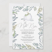 Witte pompoen Herfst repetitie diner Kaart (Voorkant)