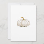 Witte Pompoen Herfst Thanksgiving Diner Feest Kaart (Achterkant)