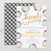 Witte pompoen herfst Thanksgiving vriendsgiving Kaart (Voorkant / Achterkant)