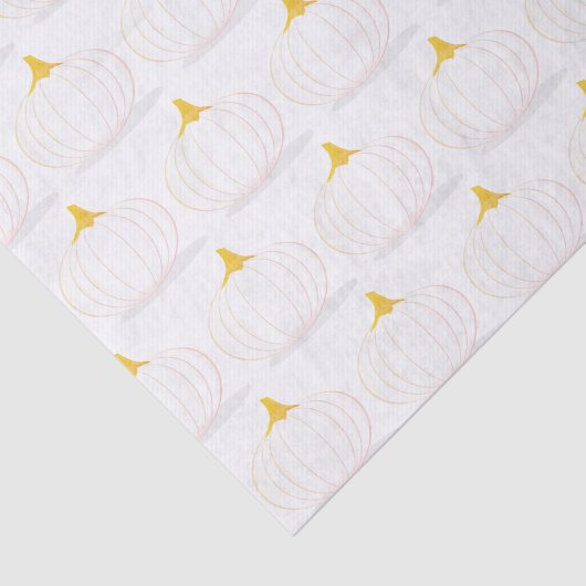 Witte pompoen herfst tweeling Baby shower papier (Detail)