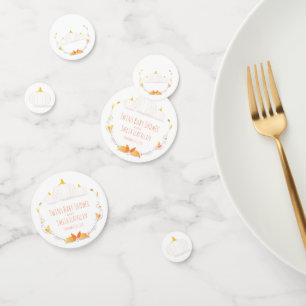 Witte Pompoen Herfst Twins Baby shower Confetti
