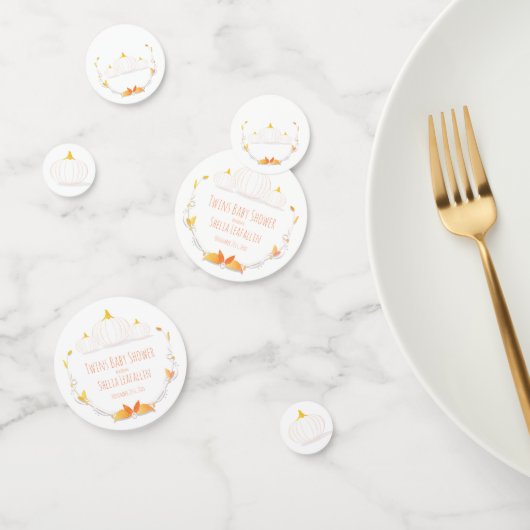 Witte Pompoen Herfst Twins Baby shower Confetti (Groep)