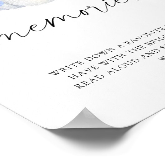 Witte pompoen - herinneringen met de bruid poster (Hoek)